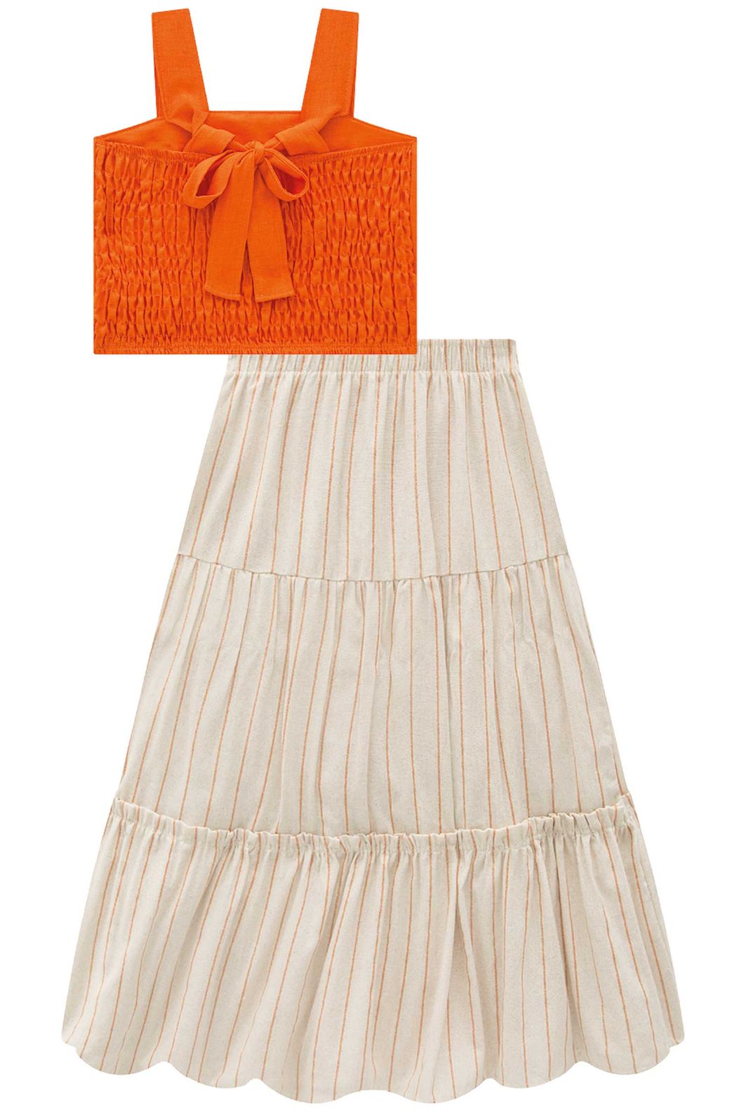 Conjunto de top em air flow e saia midi em linho rayon 95511 Lilimoon Teen Menina Conjunto de top em air flow e saia midi em linho rayon 95511 Lilimoon Teen Menina