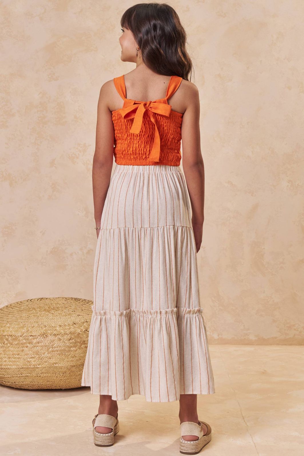 Conjunto de top em air flow e saia midi em linho rayon 95511 Lilimoon Teen Menina Conjunto de top em air flow e saia midi em linho rayon 95511 Lilimoon Teen Menina
