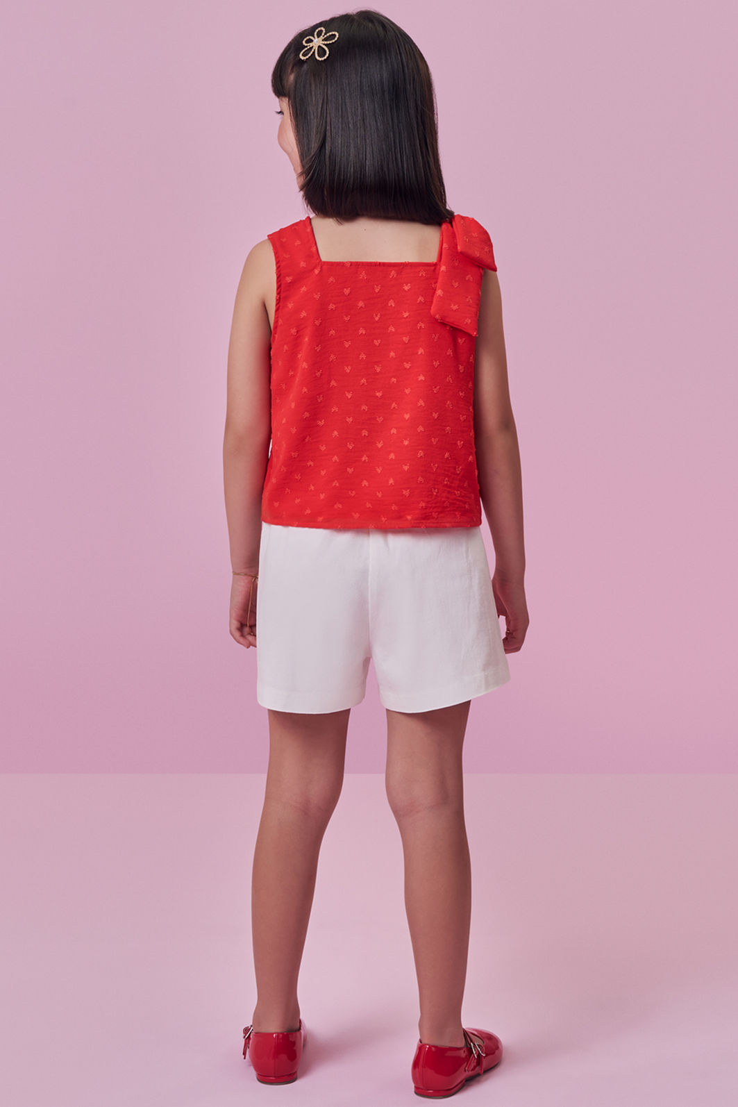 Conjunto de bata em crepe textura e shorts em sarja com elastano 98682 Kukiê Infantil Menina Conjunto de bata em crepe textura e shorts em sarja com elastano 98682 Kukiê Infantil Menina