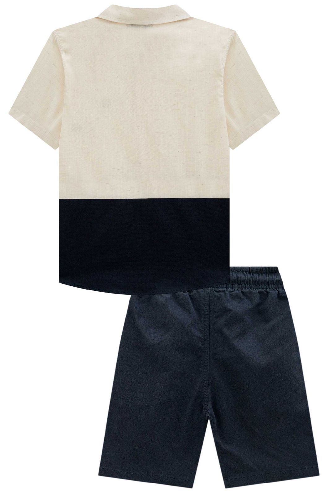 Conjunto de camisa em linho verano e bermuda em linho santorine com elastano 99318 LucBoo Infantil Menino Conjunto de camisa em linho verano e bermuda em linho santorine com elastano 99318 LucBoo Infantil Menino