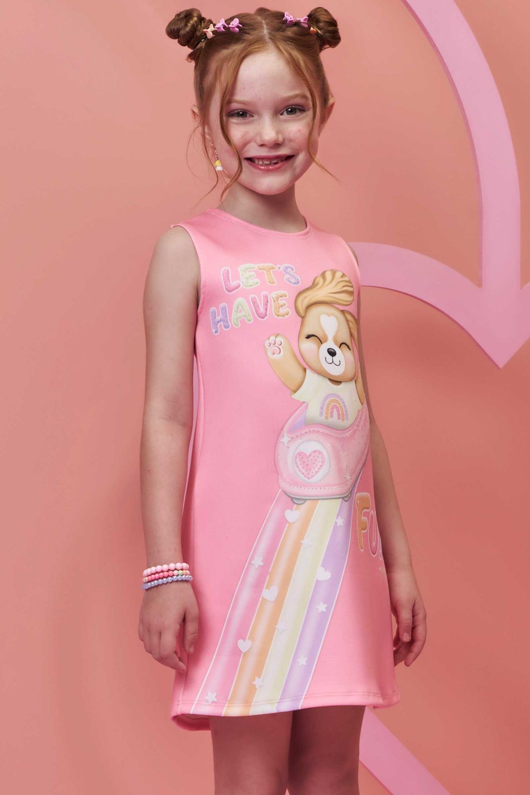 Vestido em fly tech 98994 Infanti Infantil Menina Vestido em fly tech 98994 Infanti Infantil Menina