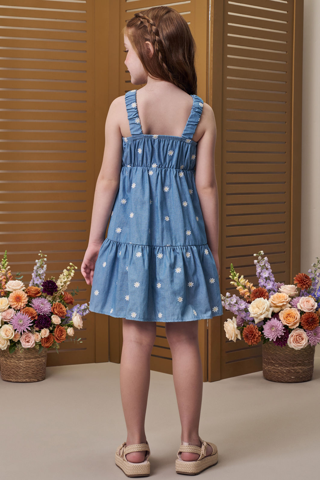 Vestido em denim bordado 96430 Infanti Infantil Menina Vestido em denim bordado 96430 Infanti Infantil Menina