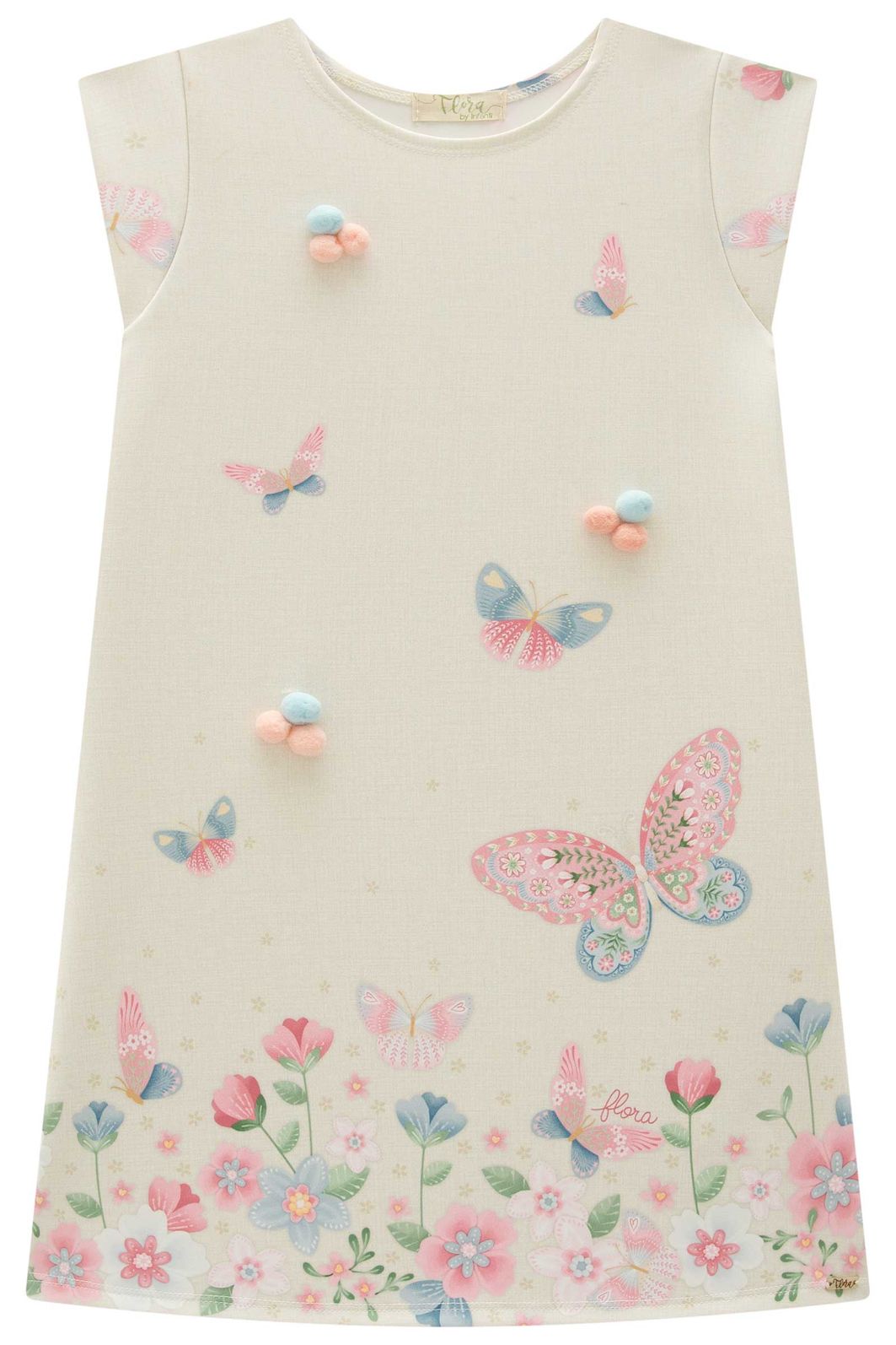 Vestido em fly tech 93937 Infanti Infantil Menina Vestido em fly tech 93937 Infanti Infantil Menina