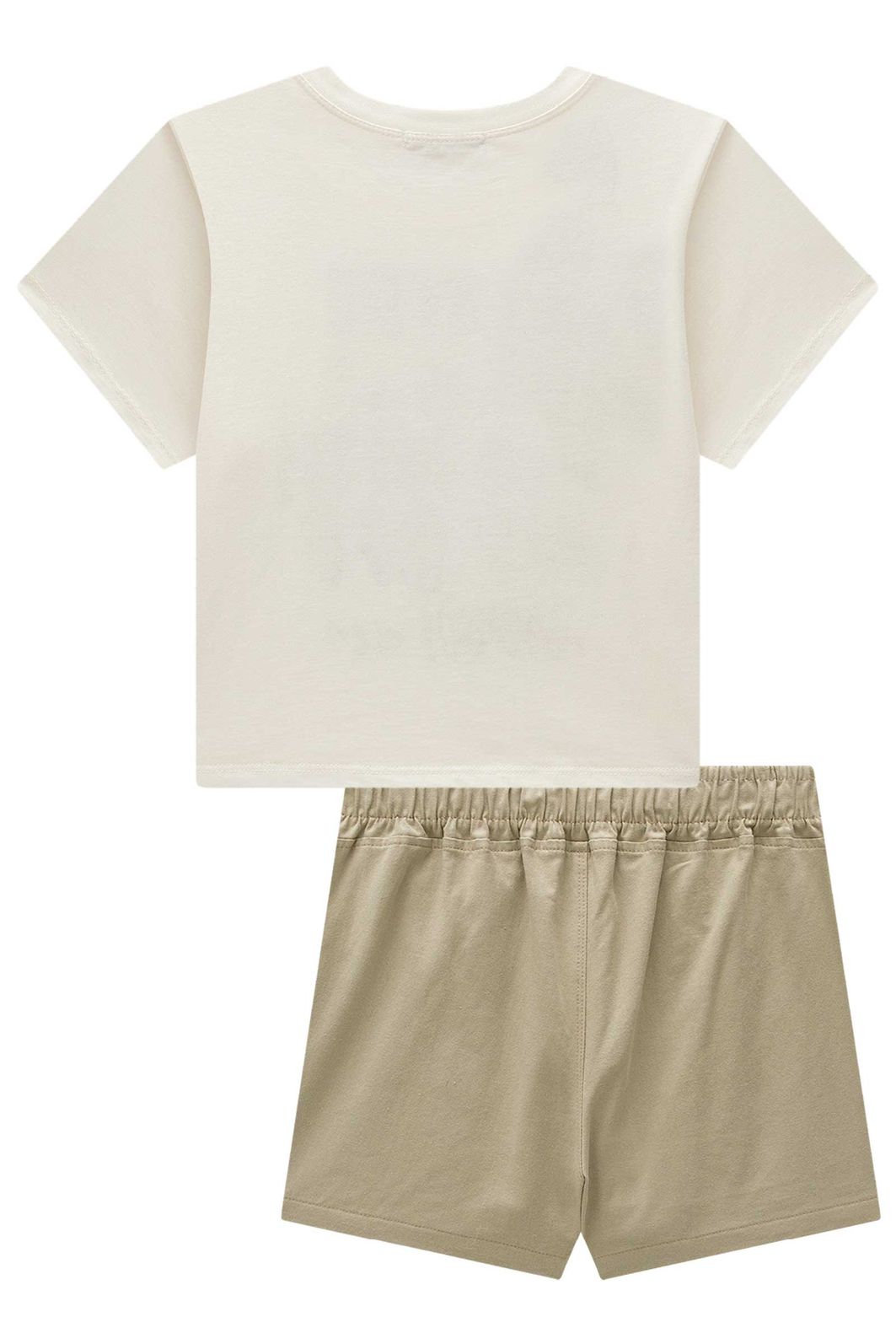 Conjunto de blusa em meia malha e short saia em sarja com elastano 98511 Vic Teen Menina Conjunto de blusa em meia malha e short saia em sarja com elastano 98511 Vic Teen Menina