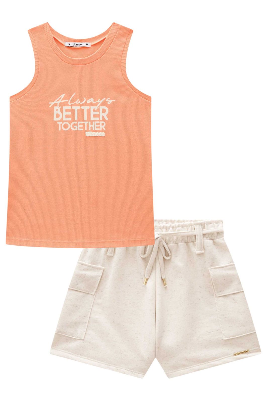 Conjunto de regata em canelado liz e shorts em moletom sem pelúcia 98616 Lilimoon Teen Menina Conjunto de regata em canelado liz e shorts em moletom sem pelúcia 98616 Lilimoon Teen Menina