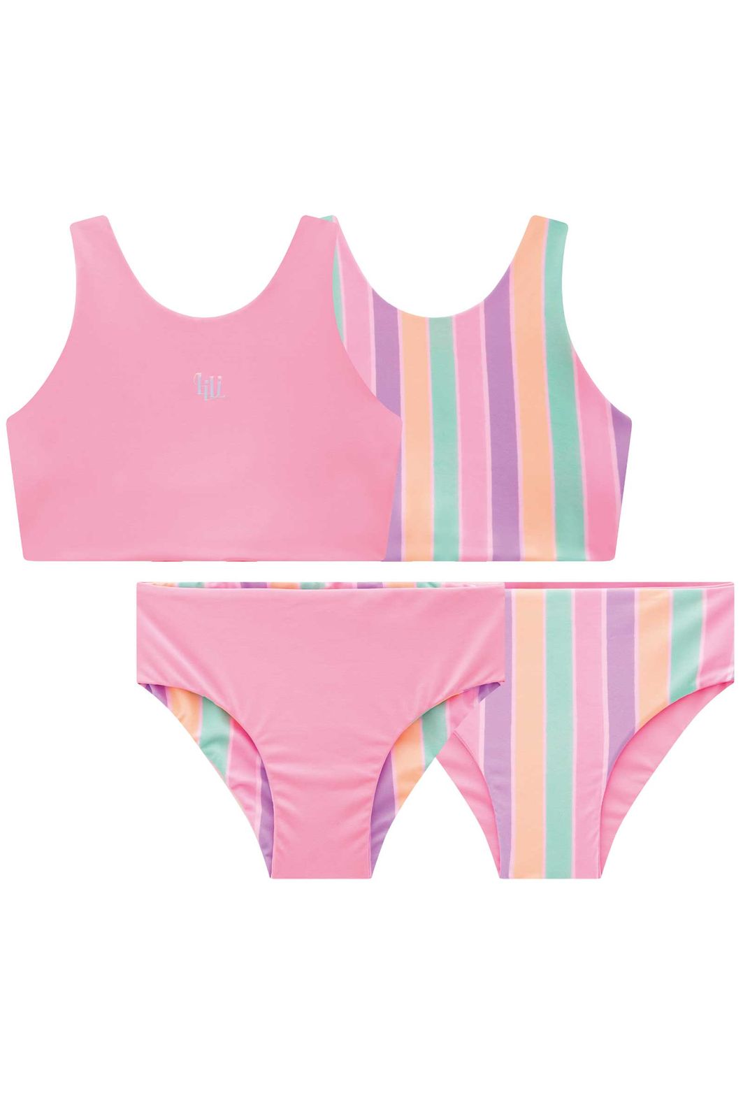 Biquíni reversível em malha UV dry com proteção UV 50+ 96464 Lilimoon Teen Menina Biquíni reversível em malha UV dry com proteção UV 50+ 96464 Lilimoon Teen Menina