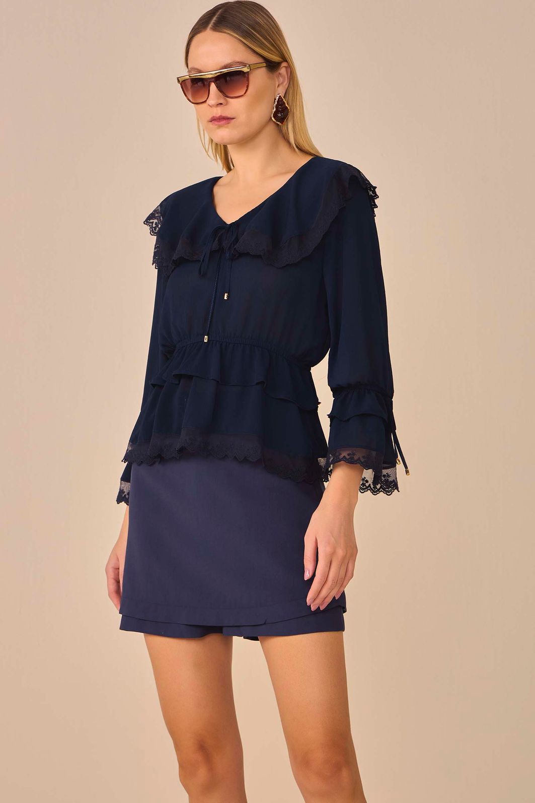 Short-saia em crepe alfaiataria 94979 Linzzi