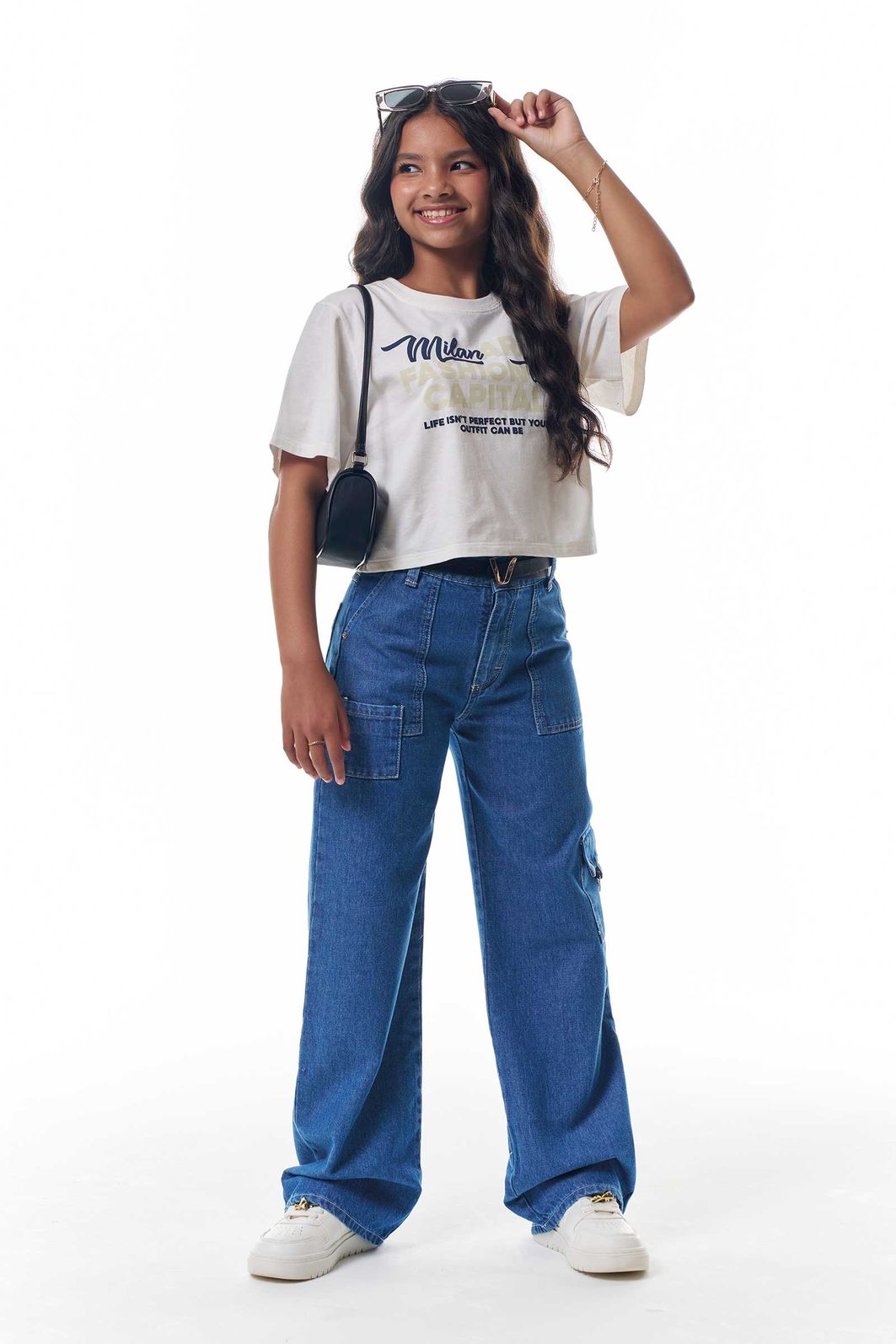 Óculos de sol com proteção UV400, acompanha case e estojo porta óculos 96069 Vic Teen Menina
