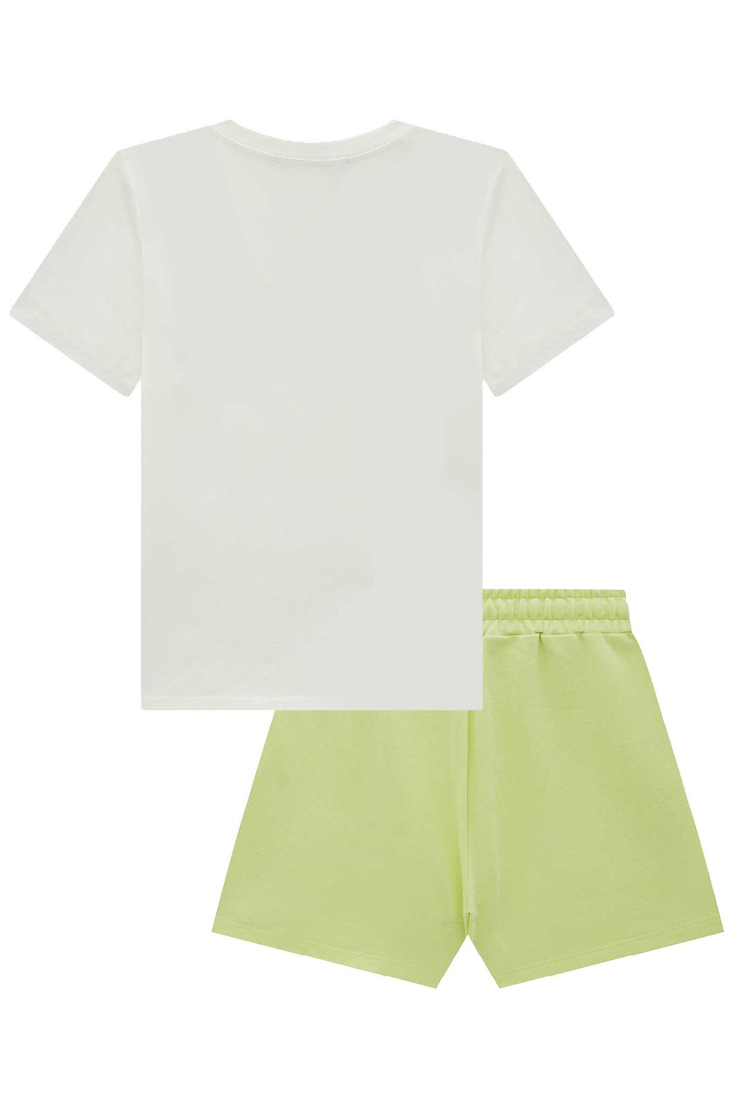 Conjunto de blusa comfy em meia malha e shorts em moletom sem pelúcia 92751 Lilimoon Teen Menina