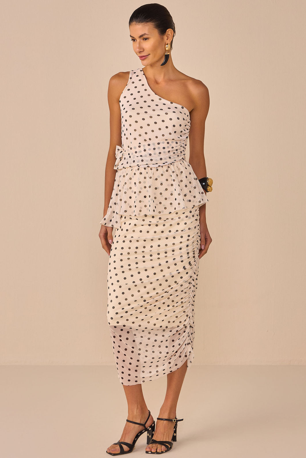 Saia midi em tule estampado poá 97226 Linzzi Saia midi em tule estampado poá 97226 Linzzi