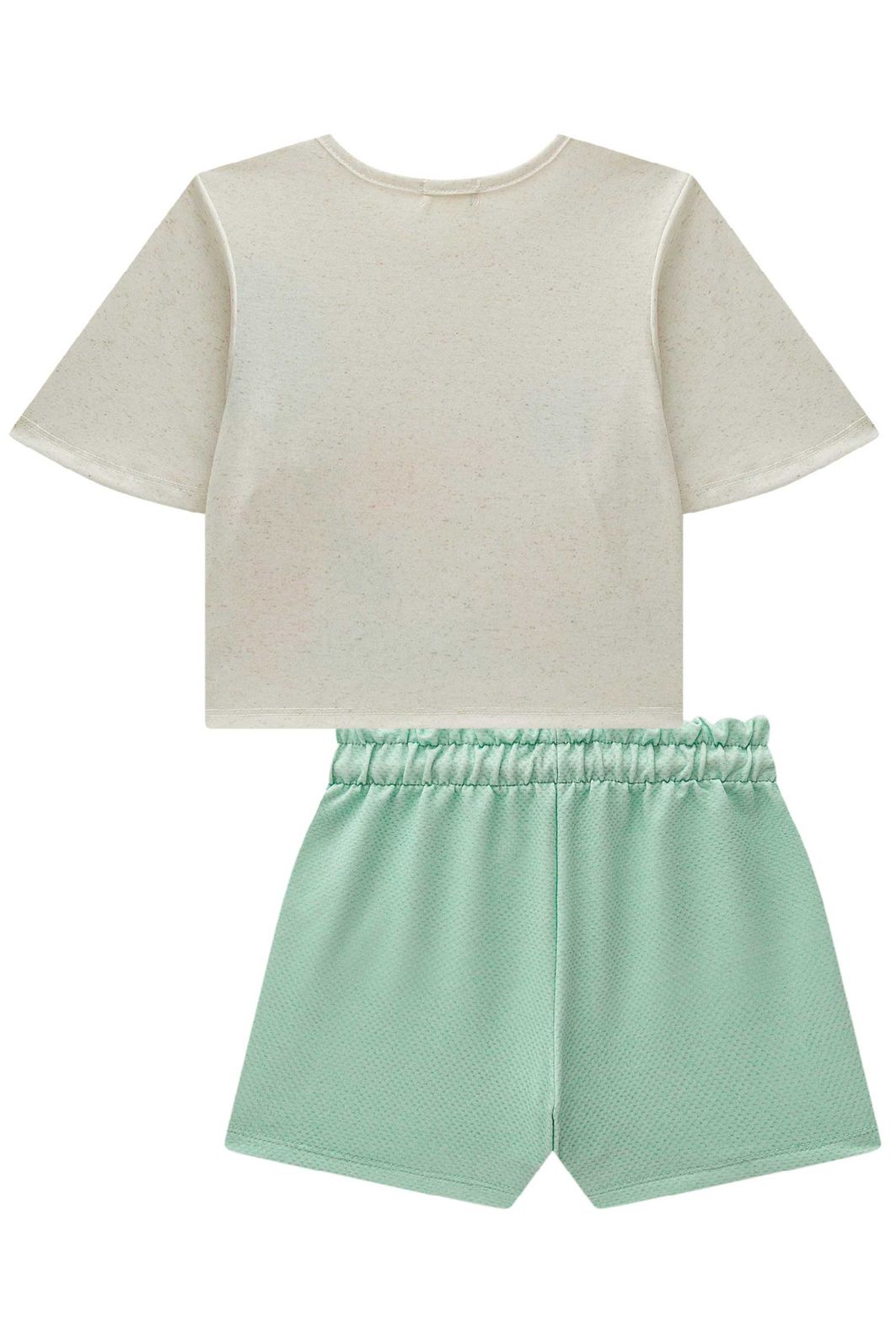 Conjunto de blusa em malha fresh e shorts em molecotton 98011 Kukiê Infantil Menina Conjunto de blusa em malha fresh e shorts em molecotton 98011 Kukiê Infantil Menina