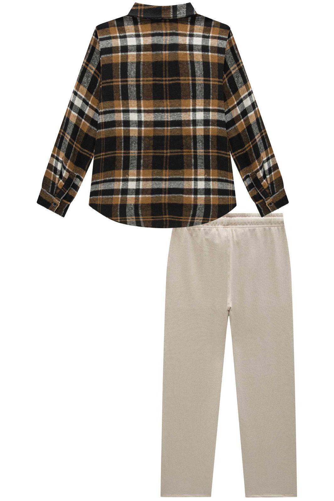 Camisa em flanela xadrez e calça skinny em moletwill com elastano 94290 Johnny Fox Teen Menino Camisa em flanela xadrez e calça skinny em moletwill com elastano 94290 Johnny Fox Teen Menino