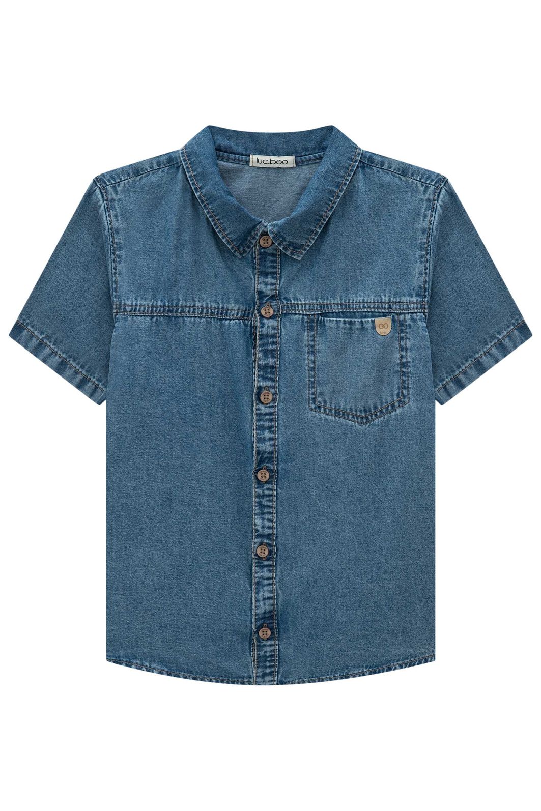 Camisa em jeans teca 99377 LucBoo Infantil Menino Camisa em jeans teca 99377 LucBoo Infantil Menino