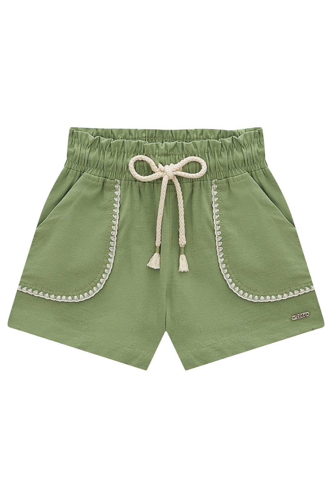 Shorts em linho com elastano 98123 Infanti Infantil Menina