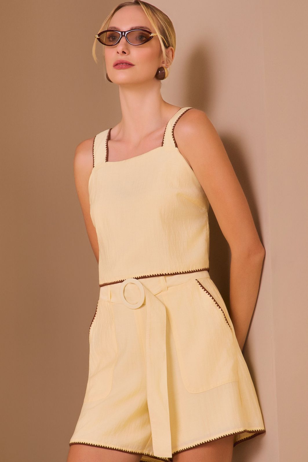 Blusa em crepe de viscose rayon 98633 Linzzi Blusa em crepe de viscose rayon 98633 Linzzi