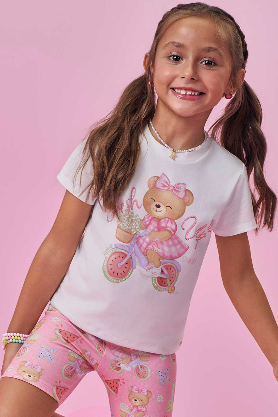 Blusa em meia malha 98037 Kukiê Infantil Menina Blusa em meia malha 98037 Kukiê Infantil Menina