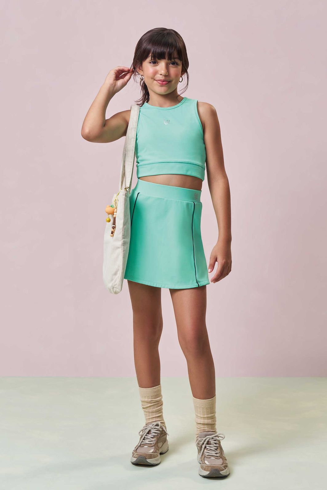 Short saia em malha poliamida com proteção UV 50+ 96482 Lilimoon Teen Menina