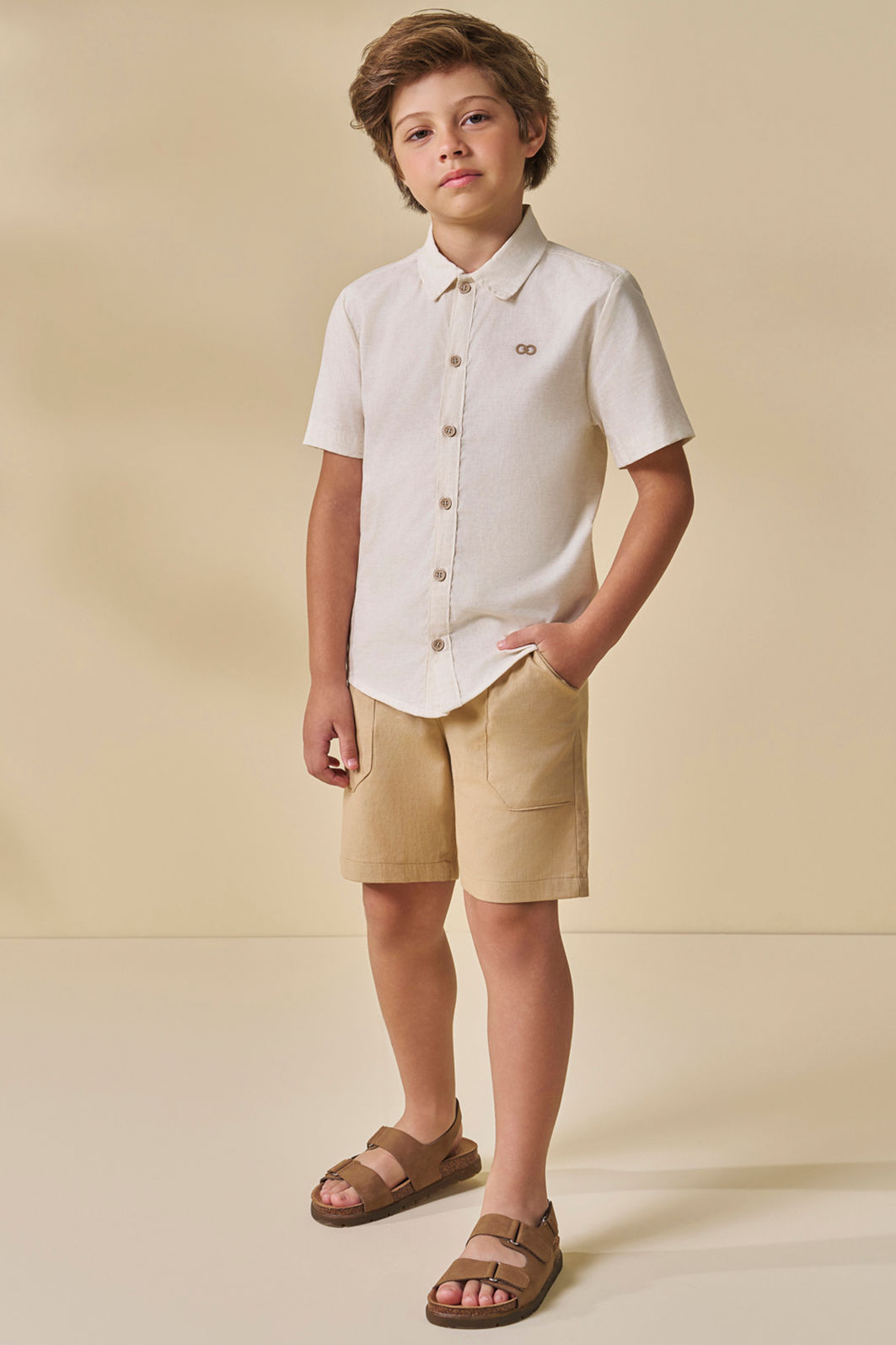 Bermuda em linho santorine com elastano 95667 LucBoo Infantil Menino Bermuda em linho santorine com elastano 95667 LucBoo Infantil Menino