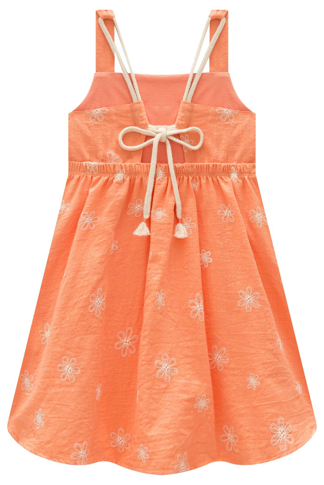 Vestido em tricoline bordado 99021 Kukiê Infantil Menina
