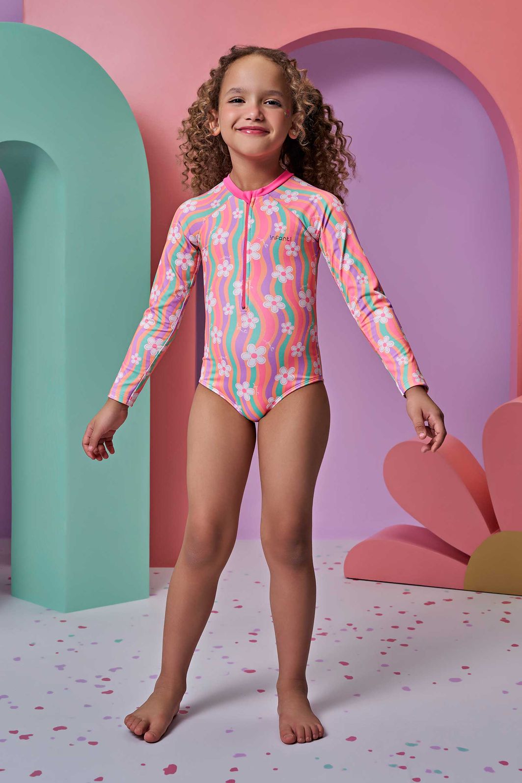 Maiô em malha UV dry com proteção UV 50+ 95674 Infanti Infantil Menina Maiô em malha UV dry com proteção UV 50+ 95674 Infanti Infantil Menina