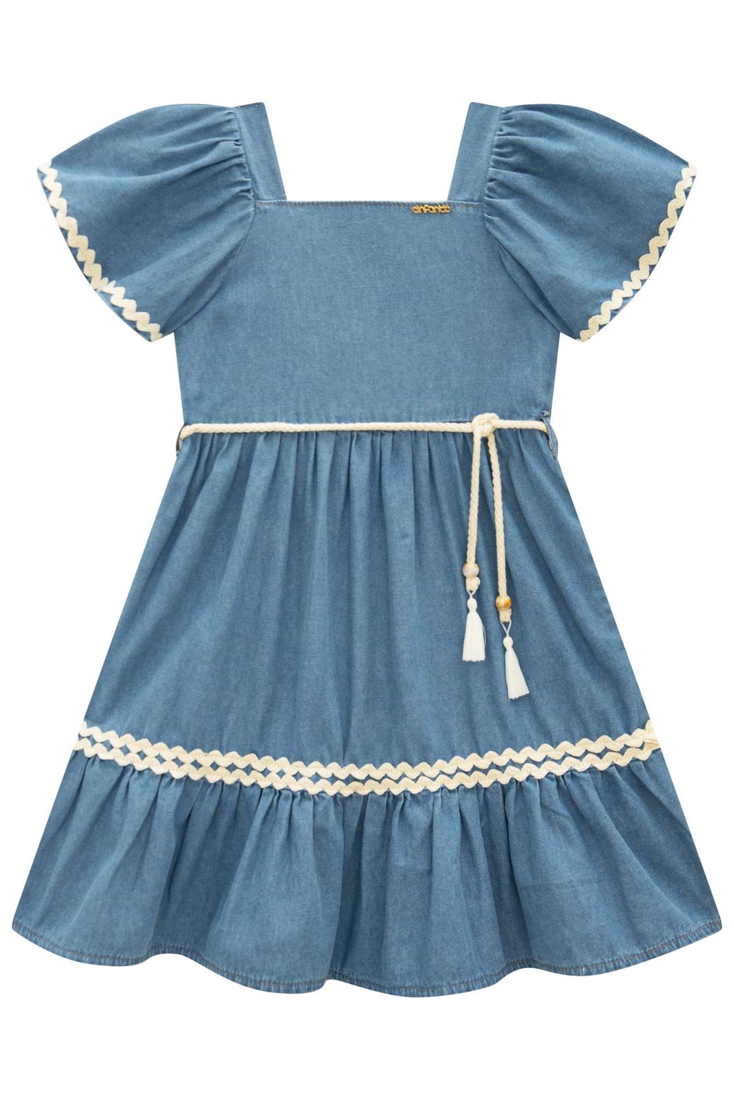 Vestido em jeans teca 98808 Infanti Infantil Menina Vestido em jeans teca 98808 Infanti Infantil Menina