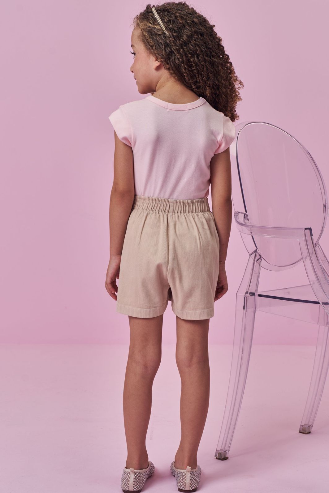 Conjunto de blusa em cotton e short saia em sarja com elastano 99210 Kukiê Infantil Menina Conjunto de blusa em cotton e short saia em sarja com elastano 99210 Kukiê Infantil Menina