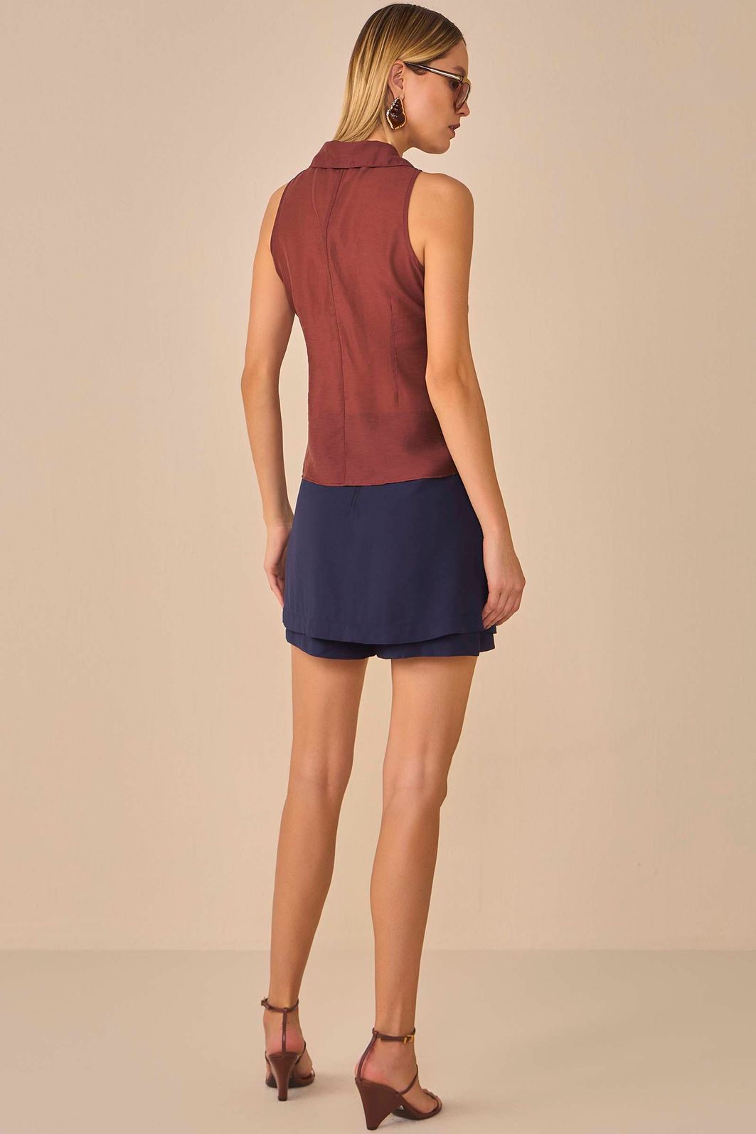 Short-saia em crepe alfaiataria 94979 Linzzi