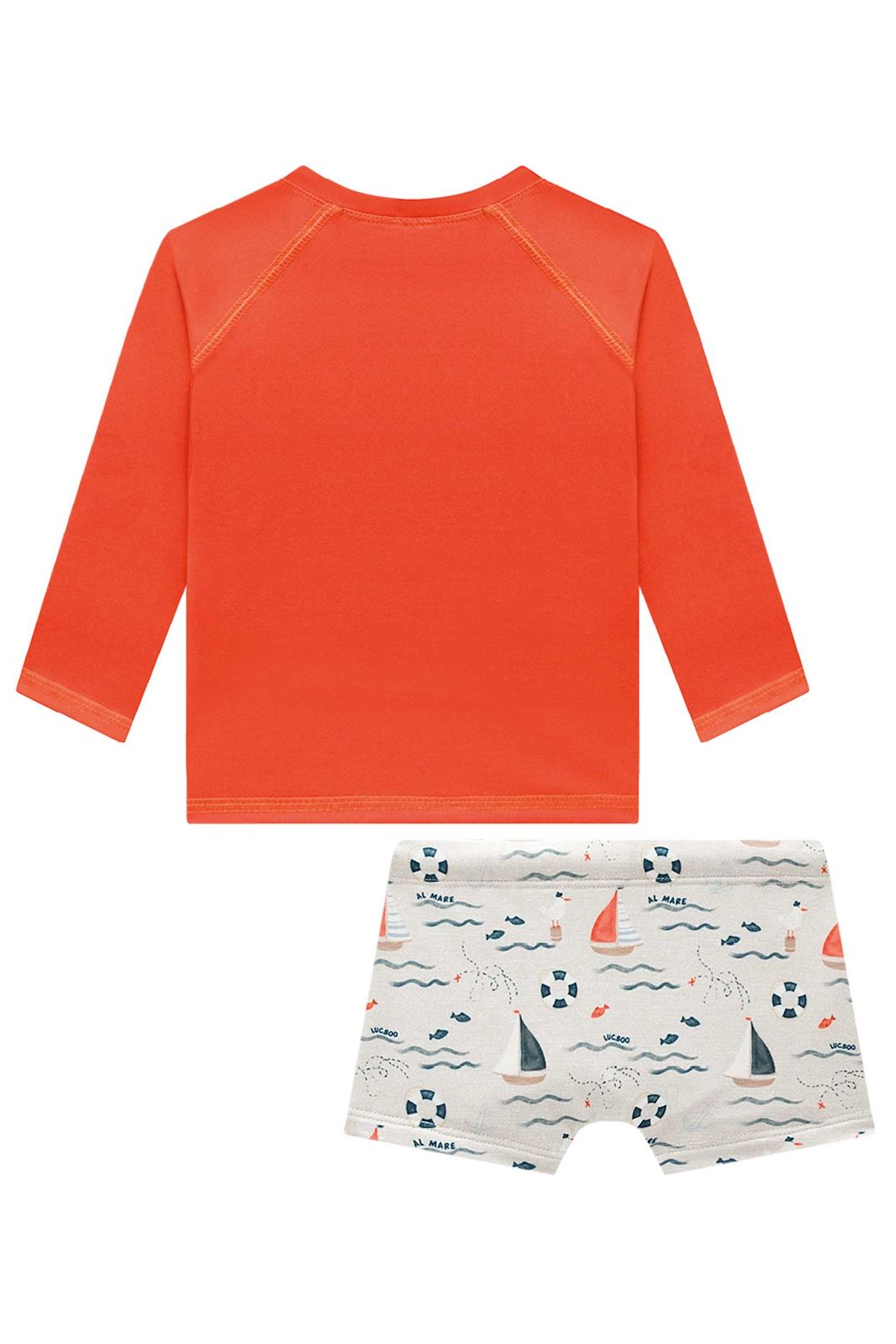 Conjunto de camiseta e sunga em malha UV dry com proteção UV50+ 95742 LucBoo Bebê Menino Conjunto de camiseta e sunga em malha UV dry com proteção UV50+ 95742 LucBoo Bebê Menino