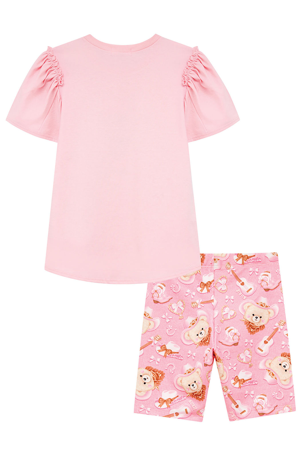 Conjunto de blusa em meia malha e bermuda biker em molecotton 95990 Kukiê Infantil Menina Conjunto de blusa em meia malha e bermuda biker em molecotton 95990 Kukiê Infantil Menina