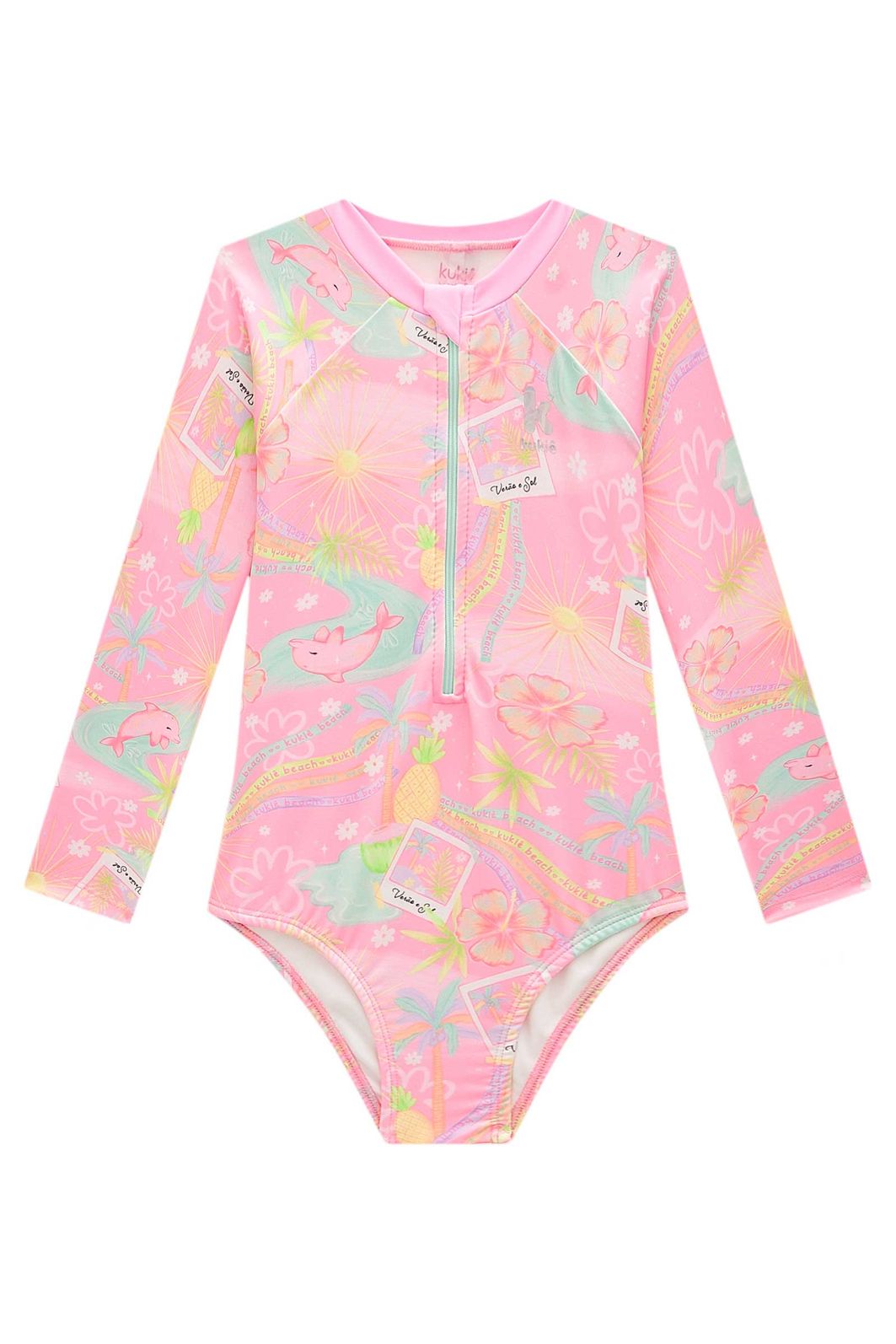 Maiô em malha com proteção UV50+ 99083 Kukiê Infantil Menina Maiô em malha com proteção UV50+ 99083 Kukiê Infantil Menina