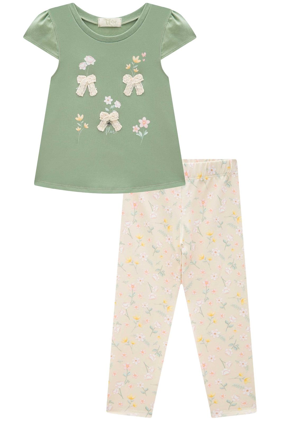 Conjunto de bata em meia malha com calça legging em malha power 96202 Infanti Infantil Menina Conjunto de bata em meia malha com calça legging em malha power 96202 Infanti Infantil Menina