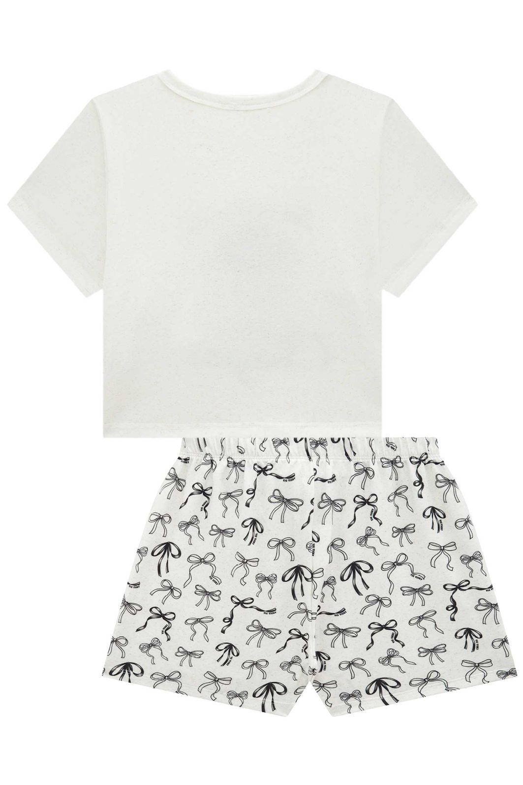Conjunto de pijama com blusa em malha fresh e shorts em malha comfy 95077 Vic Teen Menina