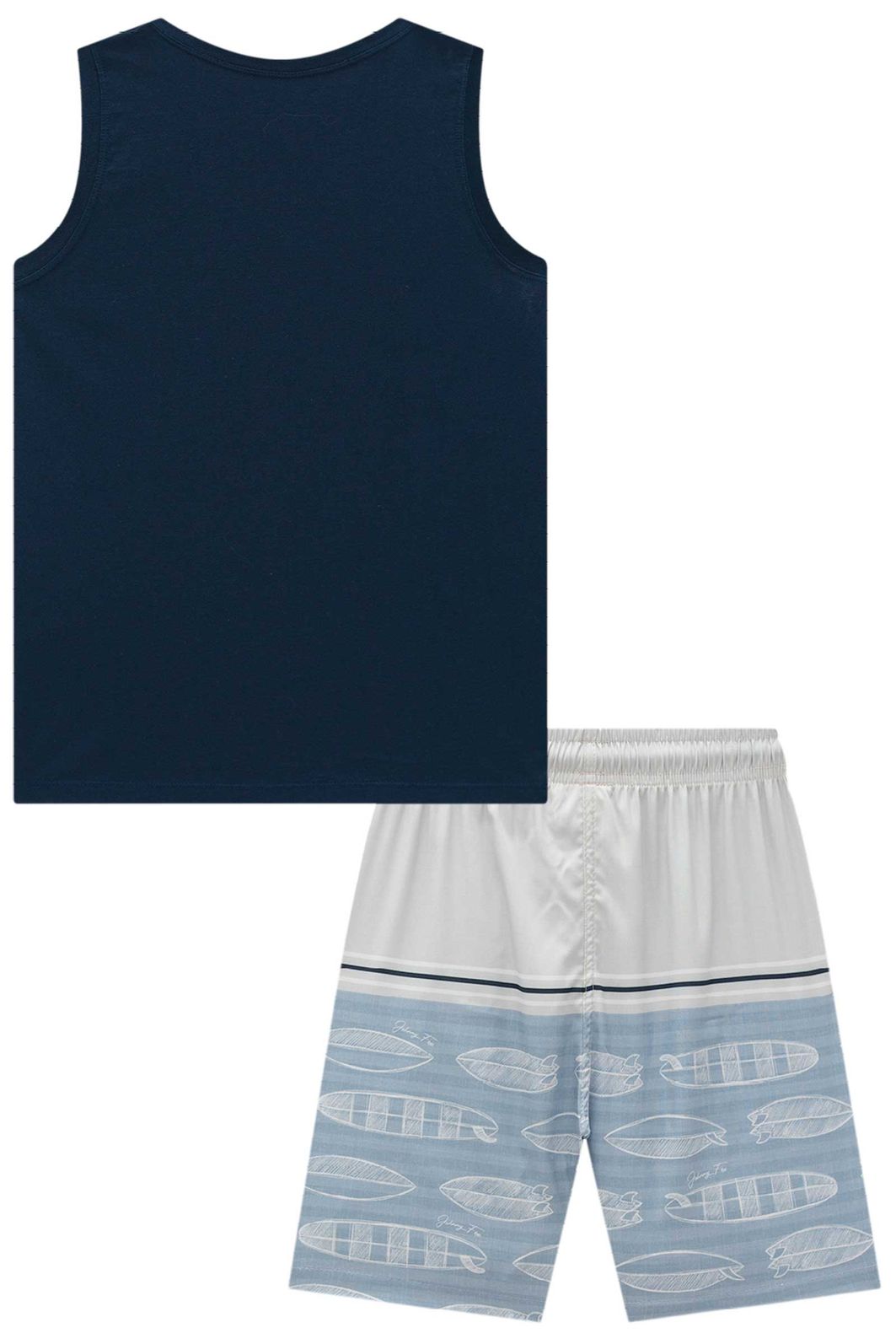 Conjunto de regata em meia malha e bermuda em nylon ergonomic com elastano 96718 Johnny Fox Teen Menino Conjunto de regata em meia malha e bermuda em nylon ergonomic com elastano 96718 Johnny Fox Teen Menino