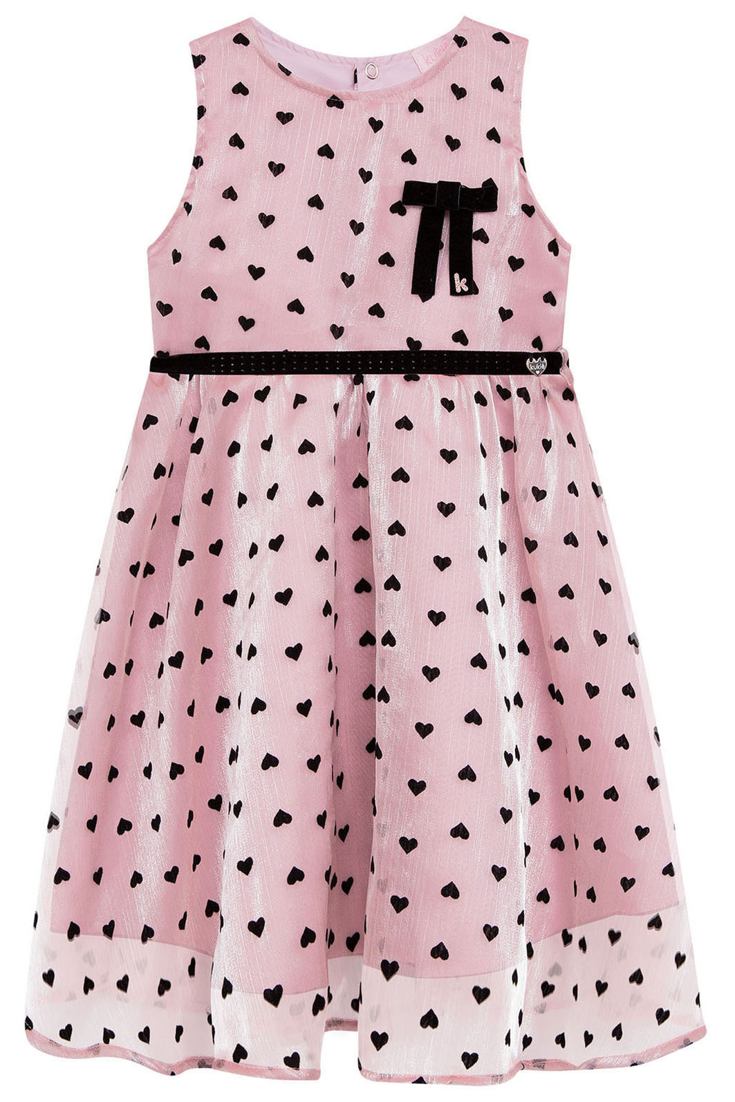 Vestido em chiffon corações 96568 Kukiê Infantil Menina