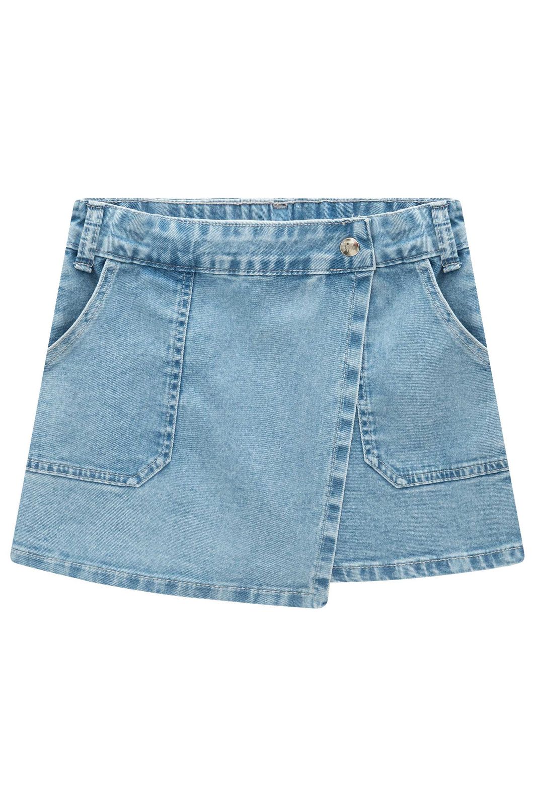Short saia em jeans com elastano 98603 Lilimoon Teen Menina