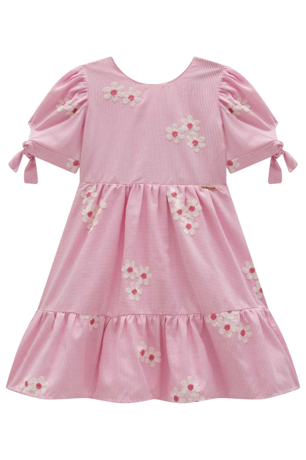 Vestido em tricoline bordado flores 98777 Infanti Infantil Menina Vestido em tricoline bordado flores 98777 Infanti Infantil Menina