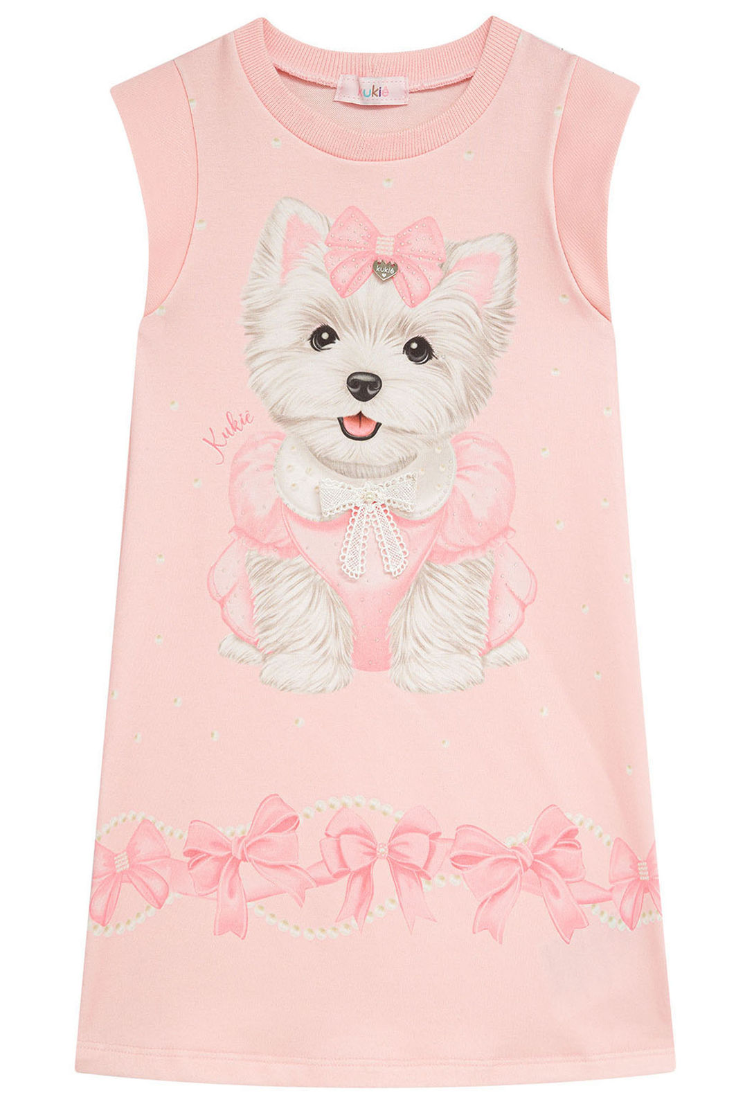 Vestido em malha twill brilho e molecotton 93795 Kukiê Infantil Menina Vestido em malha twill brilho e molecotton 93795 Kukiê Infantil Menina