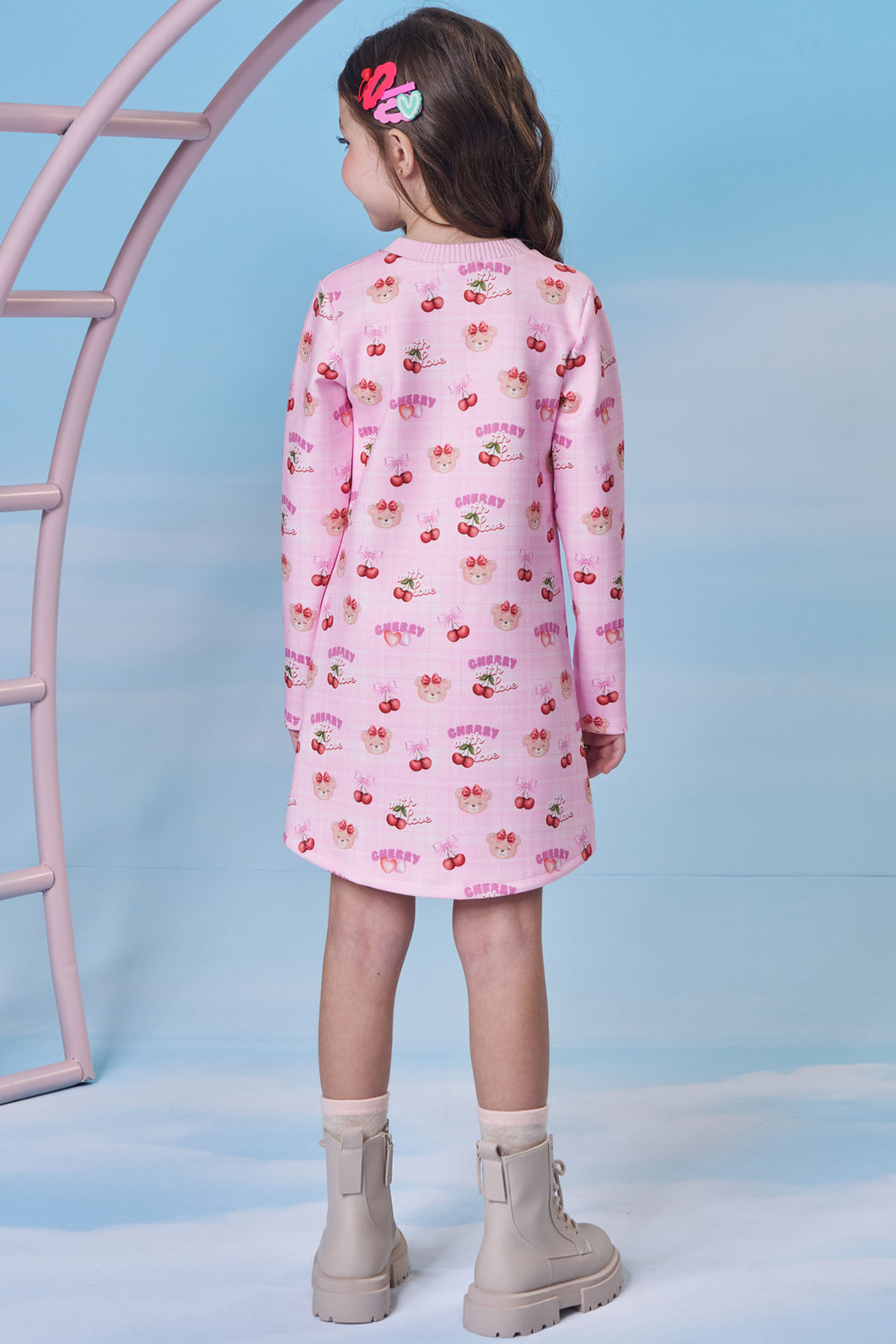 Vestido em fly tech 89567 Kukiê Infantil Menina Vestido em fly tech 89567 Kukiê Infantil Menina