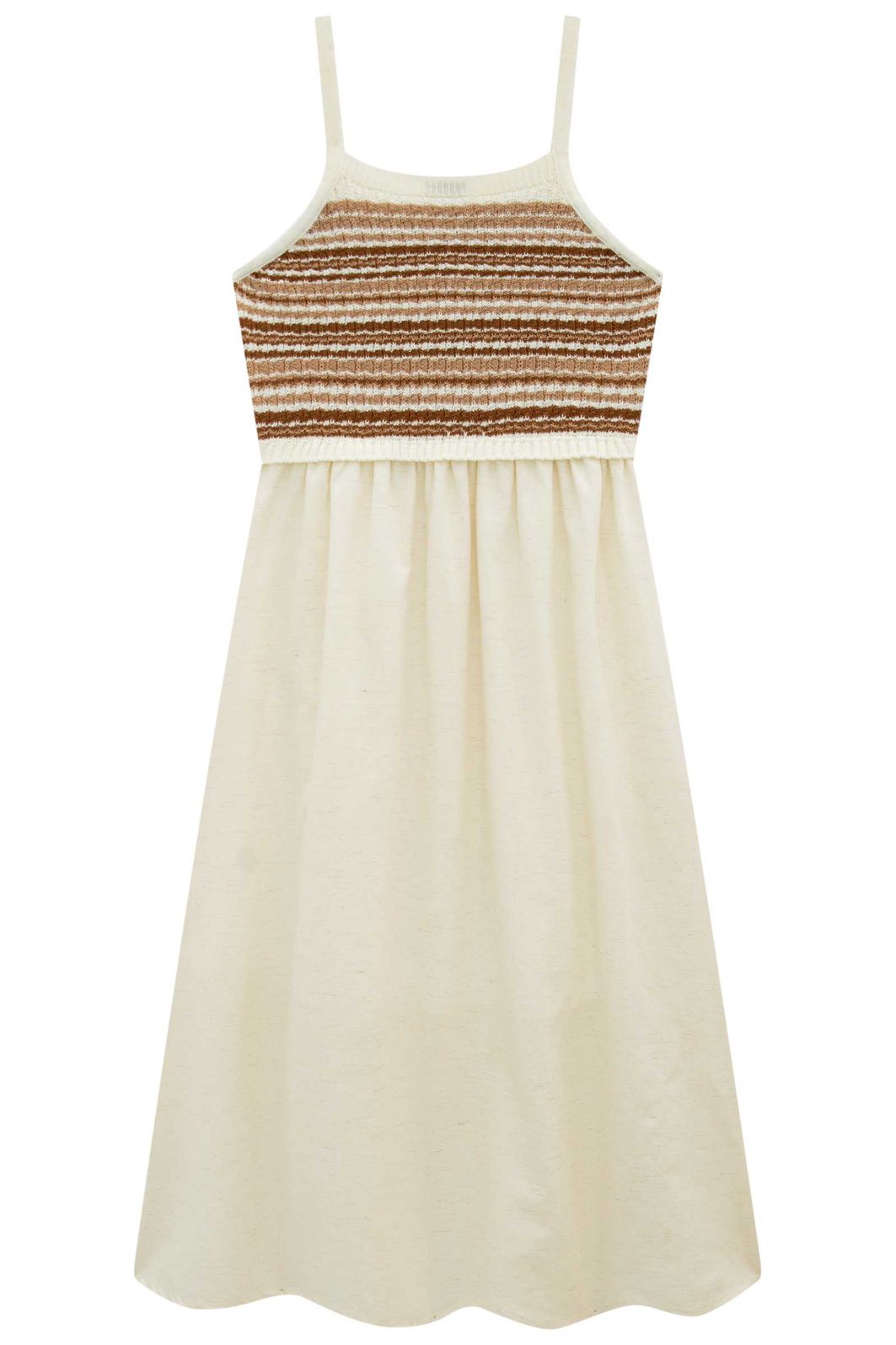 Vestido midi em tricot 100% algodão e linho deluxe 94375 Vic Teen Menina Vestido midi em tricot 100% algodão e linho deluxe 94375 Vic Teen Menina