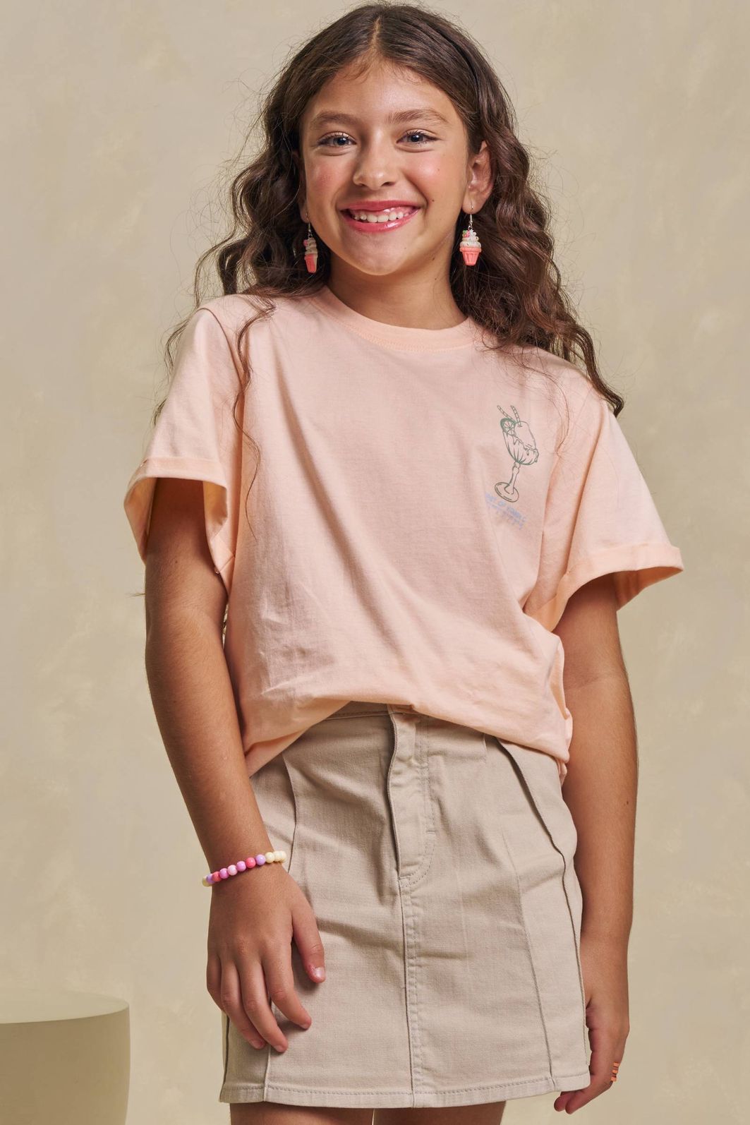 Camiseta over em meia malha 94890 Lilimoon Teen Menina Camiseta over em meia malha 94890 Lilimoon Teen Menina