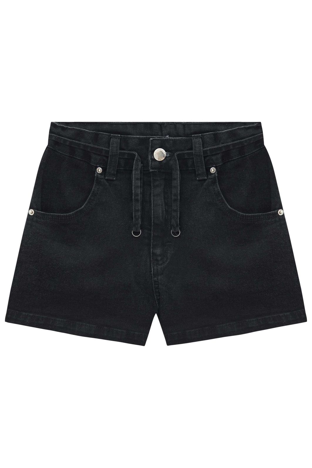 Shorts em jeans black com elastano 95609 Vic Teen Menina Shorts em jeans black com elastano 95609 Vic Teen Menina
