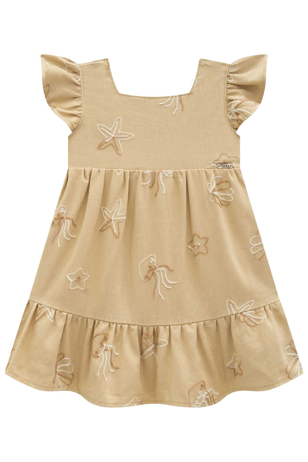 Vestido em blend de linho bordado 96175 Infanti Infantil Menina Vestido em blend de linho bordado 96175 Infanti Infantil Menina