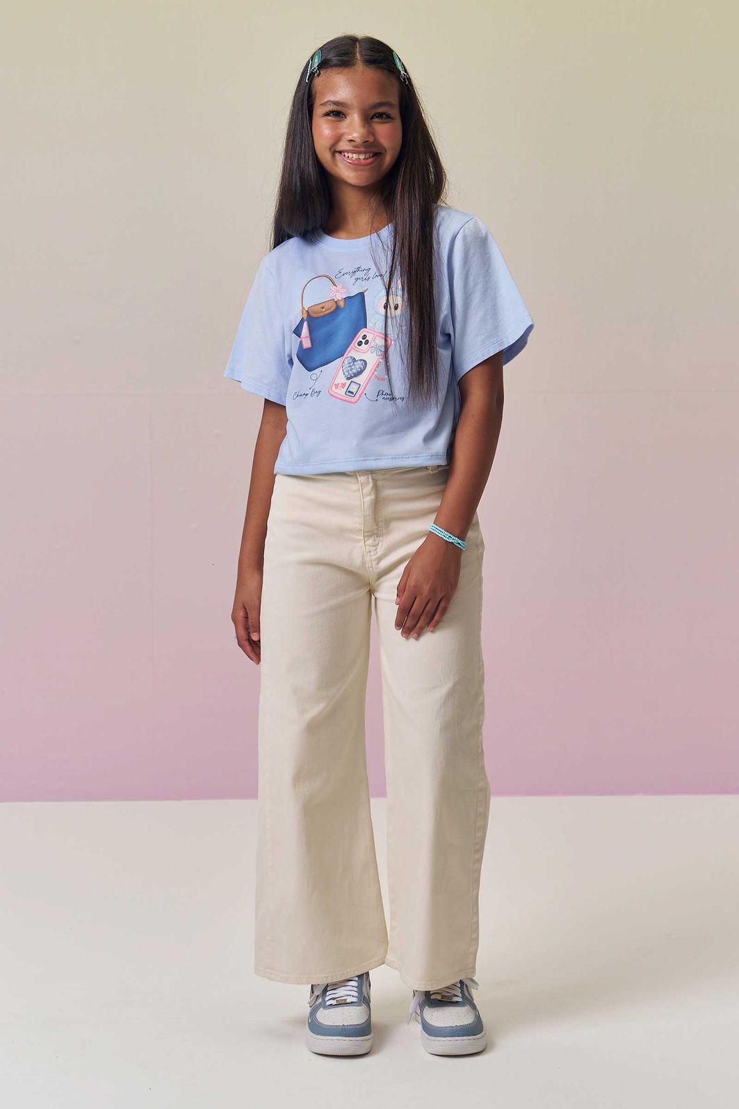 Calça mariner em sarja com elastano 95002 Vic Teen Menina Calça mariner em sarja com elastano 95002 Vic Teen Menina