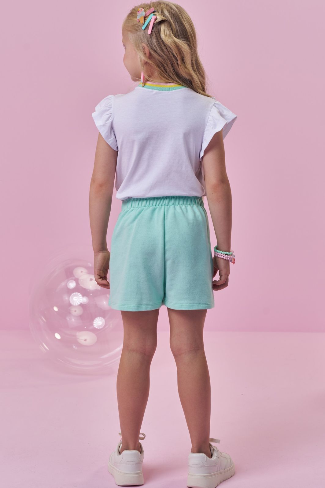 Conjunto de blusa em meia malha e short saia em moletom sem pelúcia 99643 Kukiê Infantil Menina Conjunto de blusa em meia malha e short saia em moletom sem pelúcia 99643 Kukiê Infantil Menina
