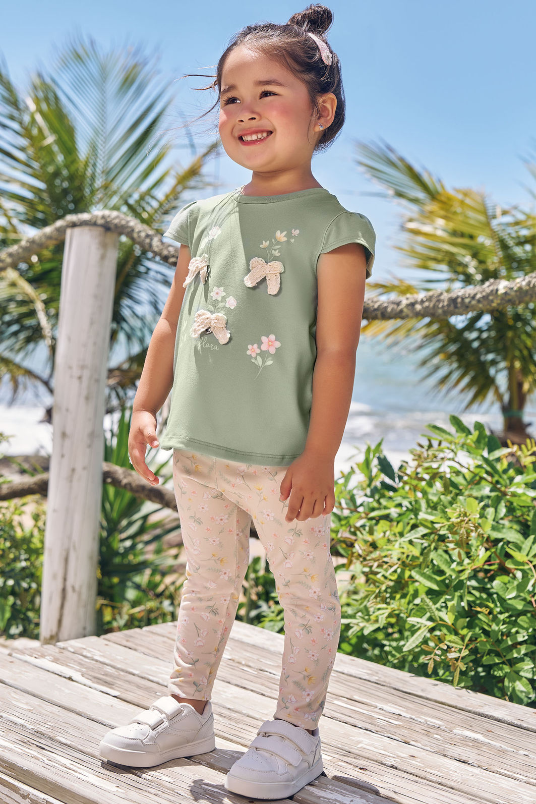 Conjunto de bata em meia malha com calça legging em malha power 96202 Infanti Infantil Menina Conjunto de bata em meia malha com calça legging em malha power 96202 Infanti Infantil Menina