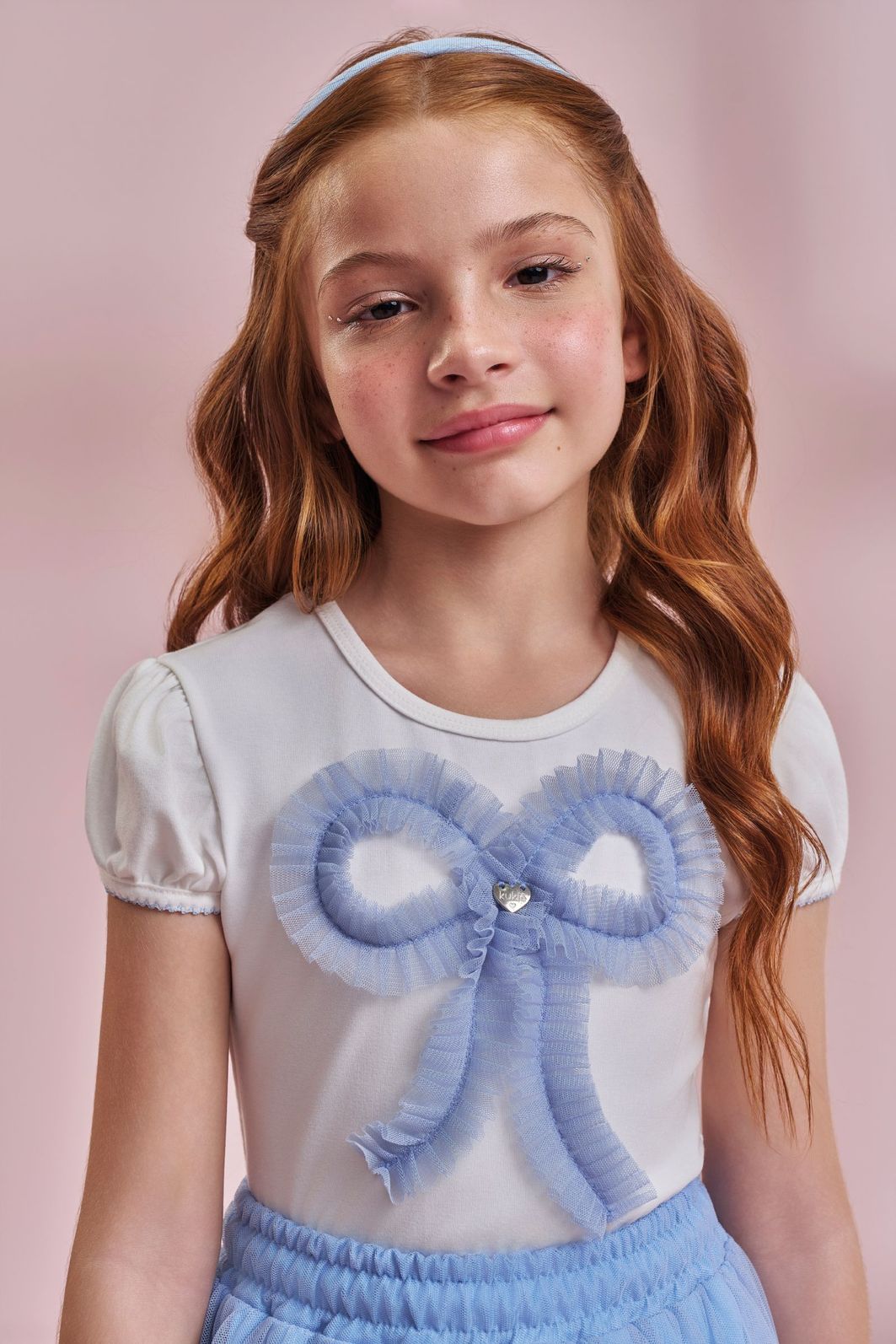 Conjunto de blusa em cotton e saia em tule com elastano (com shorts embutido) 96787 Kukiê Infantil Menina Conjunto de blusa em cotton e saia em tule com elastano (com shorts embutido) 96787 Kukiê Infantil Menina