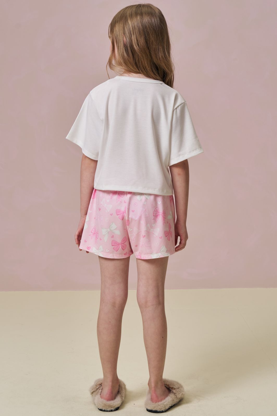 Conjunto de pijama de blusa em malha fresh com shorts em malha comfy 96036 Infanti Infantil Menina