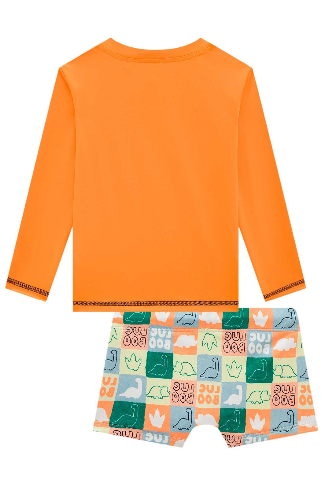 Conjunto de camiseta e sunga em malha UV dry com proteção UV 50+ 99277 LucBoo Infantil Menino Conjunto de camiseta e sunga em malha UV dry com proteção UV 50+ 99277 LucBoo Infantil Menino