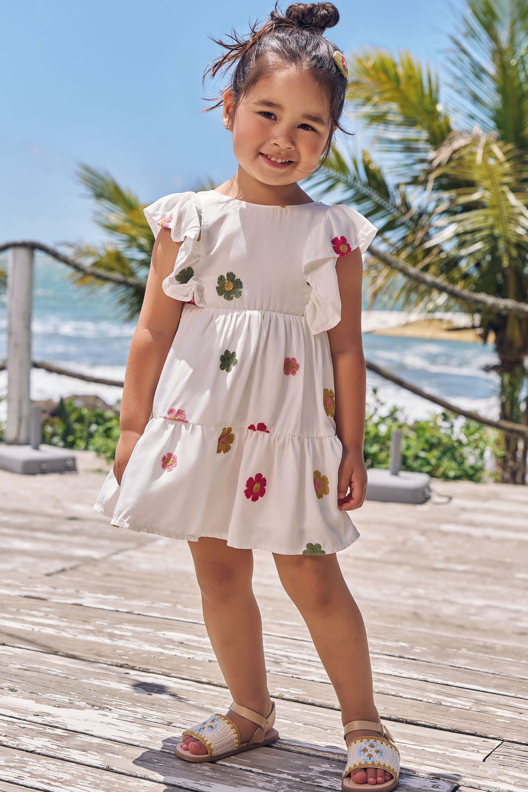 Vestido em viscose bordado 96581 Infanti Infantil Menina Vestido em viscose bordado 96581 Infanti Infantil Menina