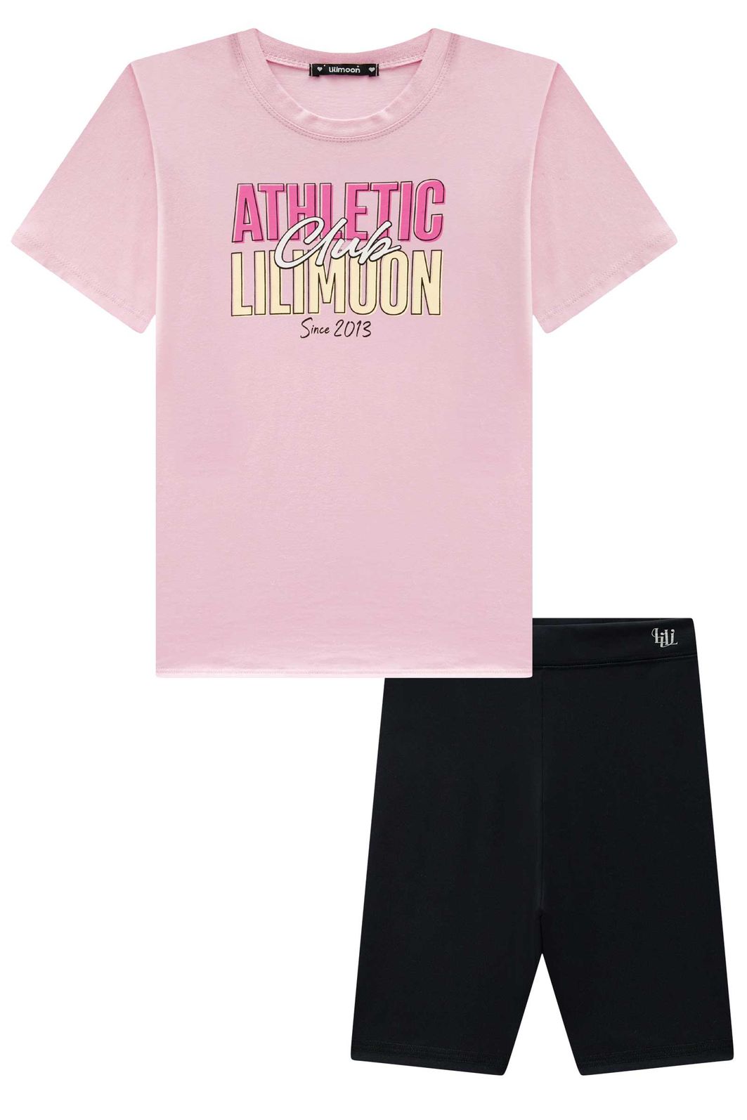 Conjunto de camiseta over em meia malha e shorts em malha poliamida com proteção UV 50+ 96493 Lilimoon Teen Menina Conjunto de camiseta over em meia malha e shorts em malha poliamida com proteção UV 50+ 96493 Lilimoon Teen Menina